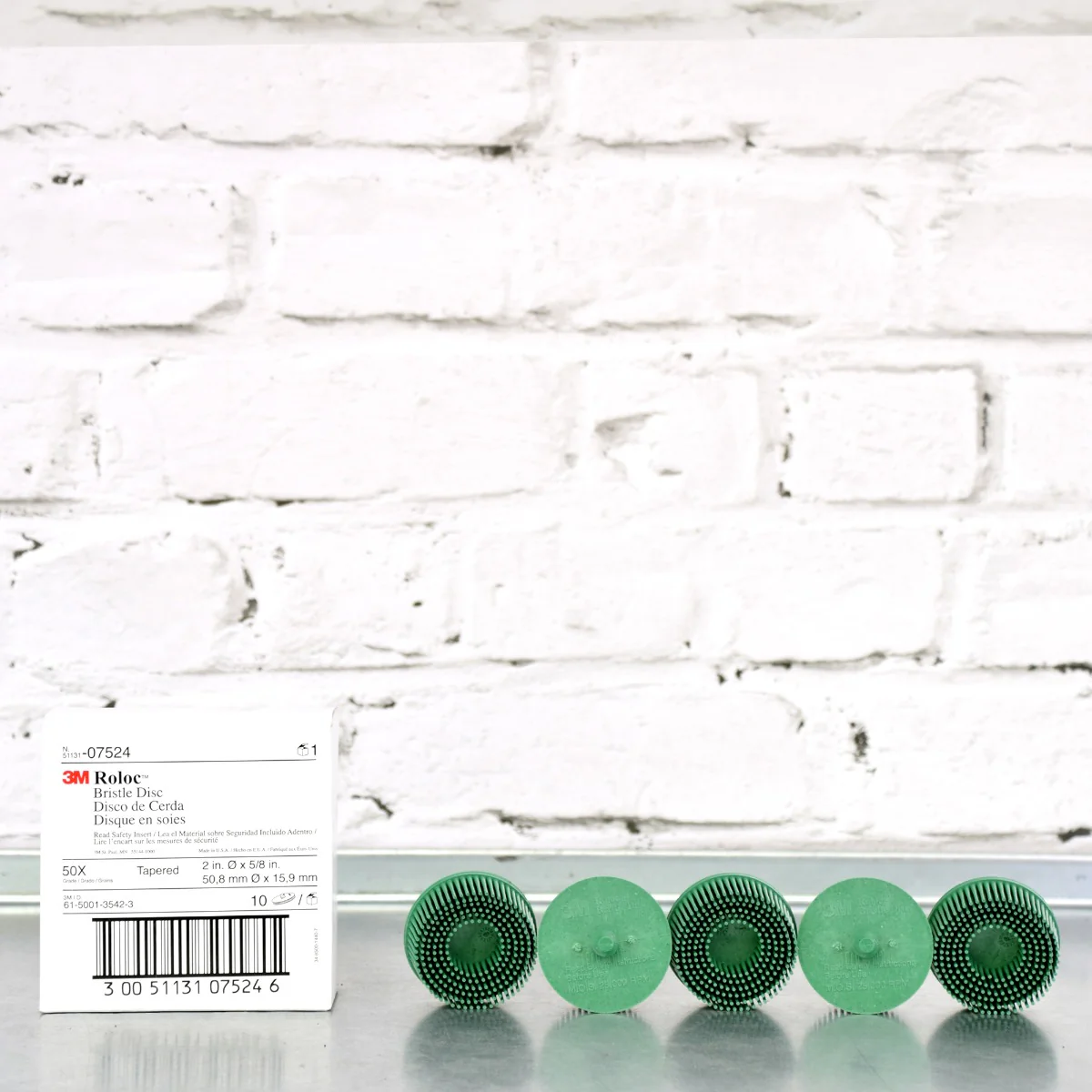 3M Scotch-Brite Roloc Bristle Discs 50 Grit Coarse Green
